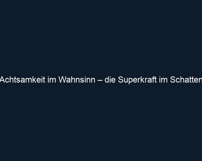Achtsamkeit im Wahnsinn – die Superkraft im Schatten