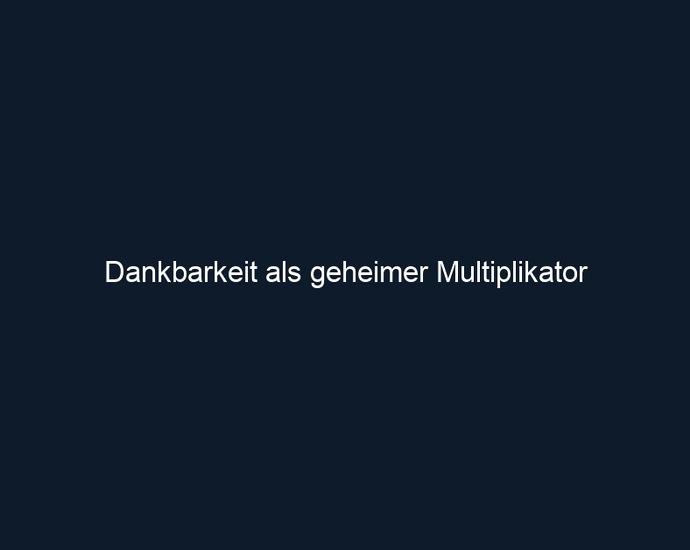Dankbarkeit als geheimer Multiplikator