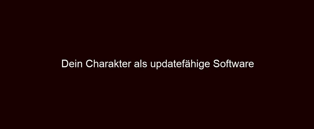 Dein Charakter als updatefähige Software
