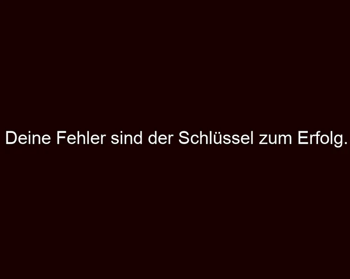 Deine Fehler sind der Schlüssel zum Erfolg.