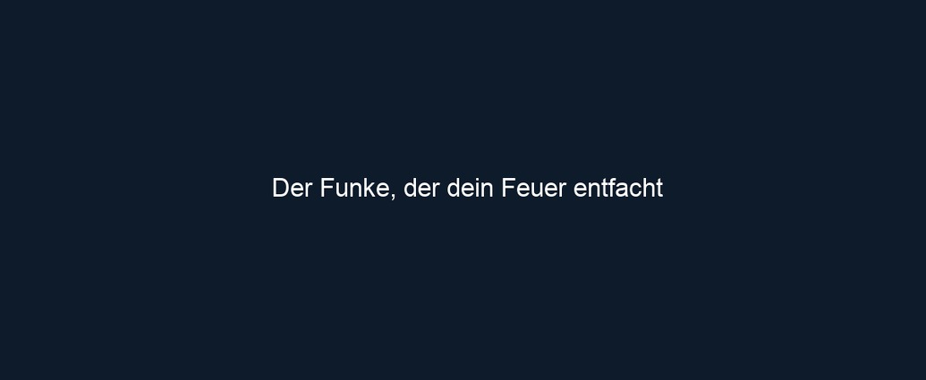 Der Funke, der dein Feuer entfacht