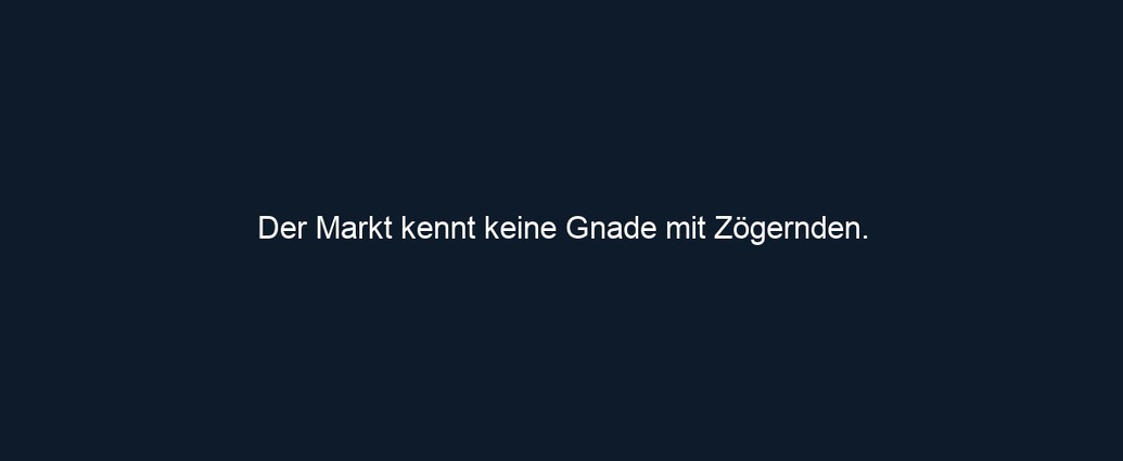 Der Markt kennt keine Gnade mit Zögernden.