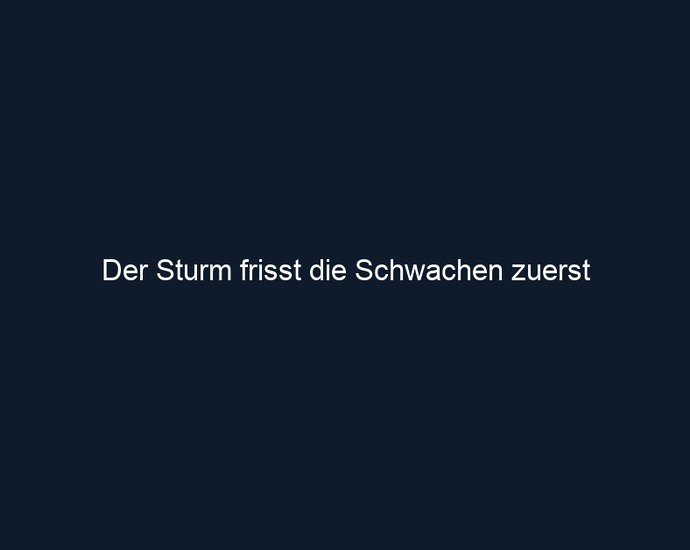 Der Sturm frisst die Schwachen zuerst