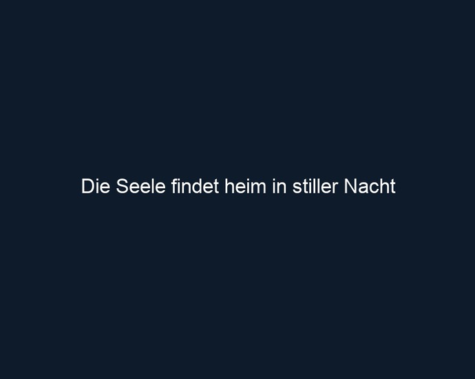 Die Seele findet heim in stiller Nacht