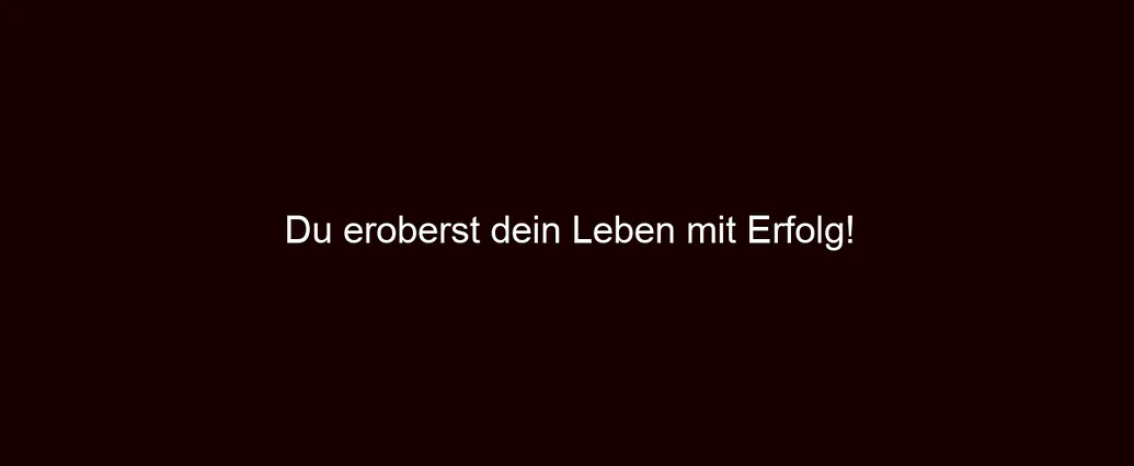 Du eroberst dein Leben mit Erfolg!