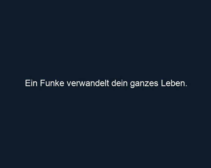 Ein Funke verwandelt dein ganzes Leben.