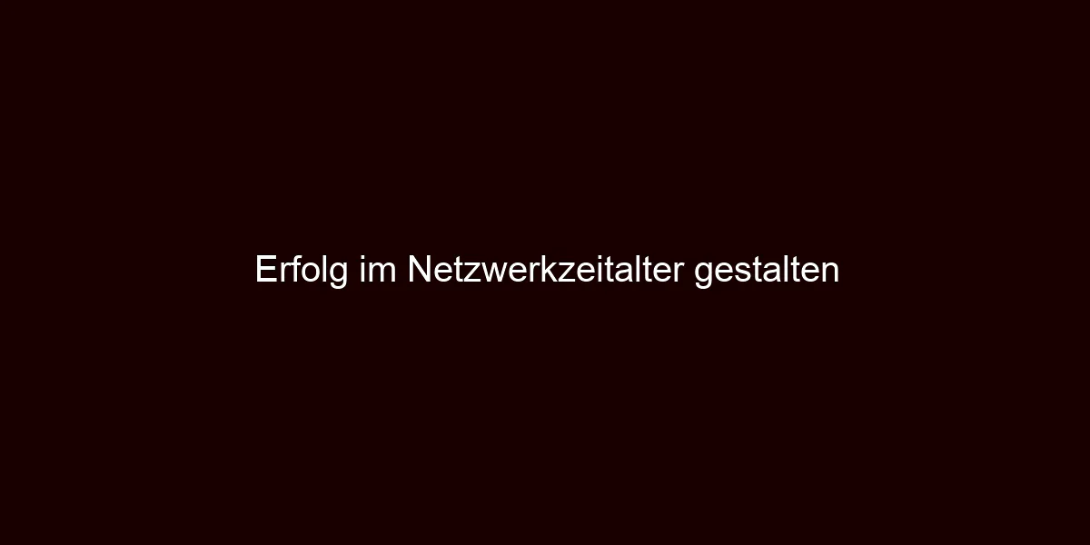Erfolg im Netzwerkzeitalter gestalten
