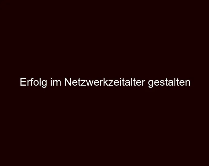 Erfolg im Netzwerkzeitalter gestalten