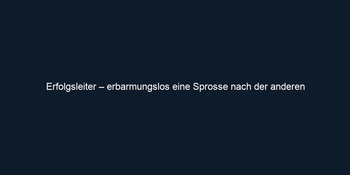 Erfolgsleiter – erbarmungslos eine Sprosse nach der anderen