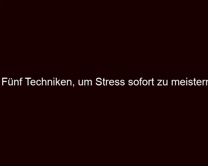 Fünf Techniken, um Stress sofort zu meistern