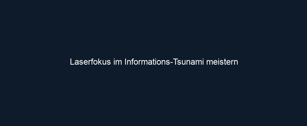 Laserfokus im Informations Tsunami meistern