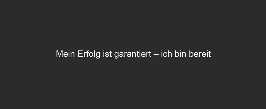 Mein Erfolg ist garantiert – ich bin bereit