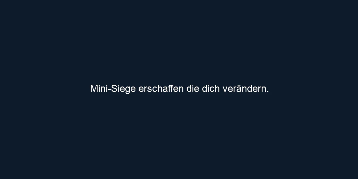 Mini Siege erschaffen die dich verändern.