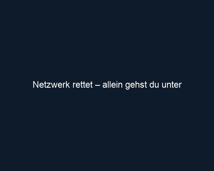 Netzwerk rettet – allein gehst du unter