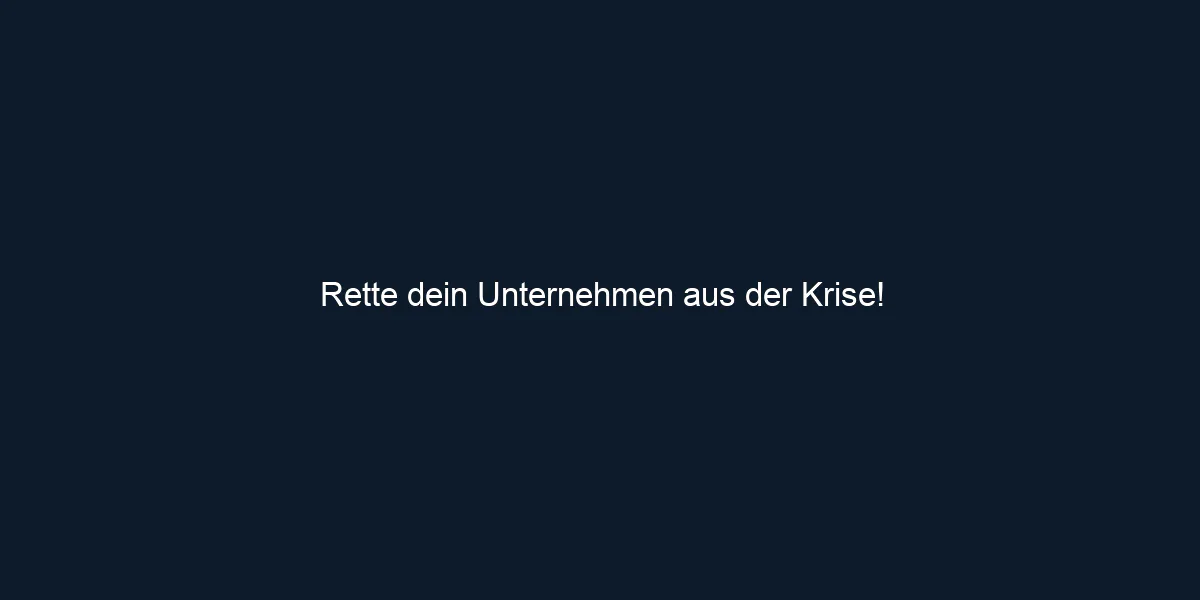 Rette dein Unternehmen aus der Krise!