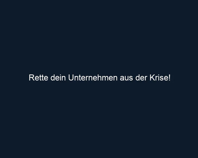 Rette dein Unternehmen aus der Krise!