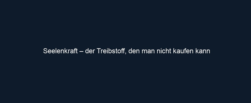 Seelenkraft – der Treibstoff, den man nicht kaufen kann