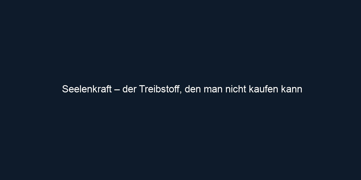 Seelenkraft – der Treibstoff, den man nicht kaufen kann