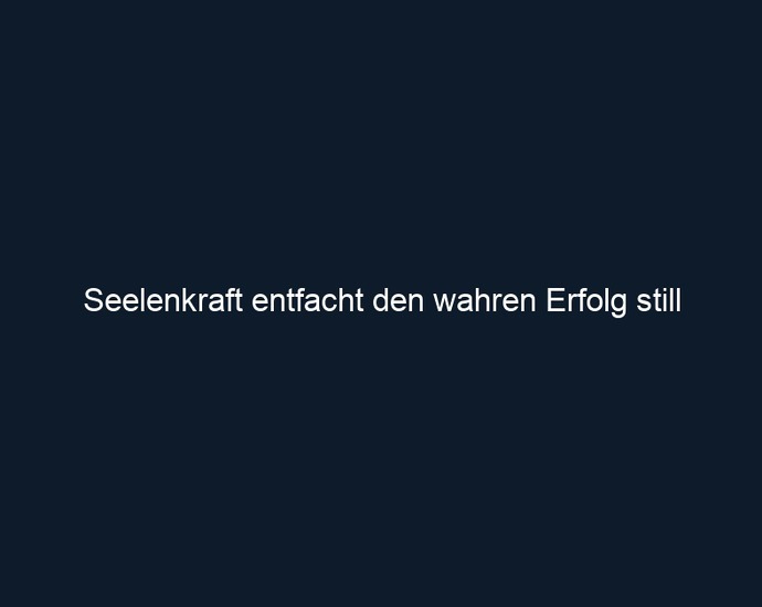 Seelenkraft entfacht den wahren Erfolg still