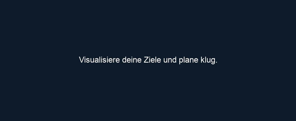 Visualisiere deine Ziele und plane klug.