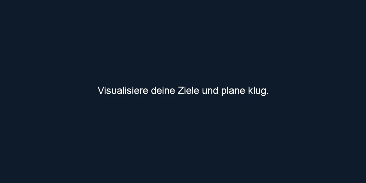 Visualisiere deine Ziele und plane klug.
