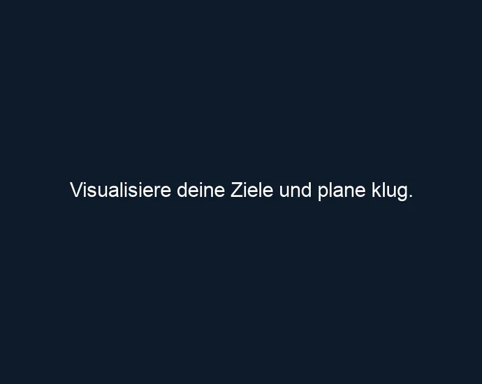 Visualisiere deine Ziele und plane klug.