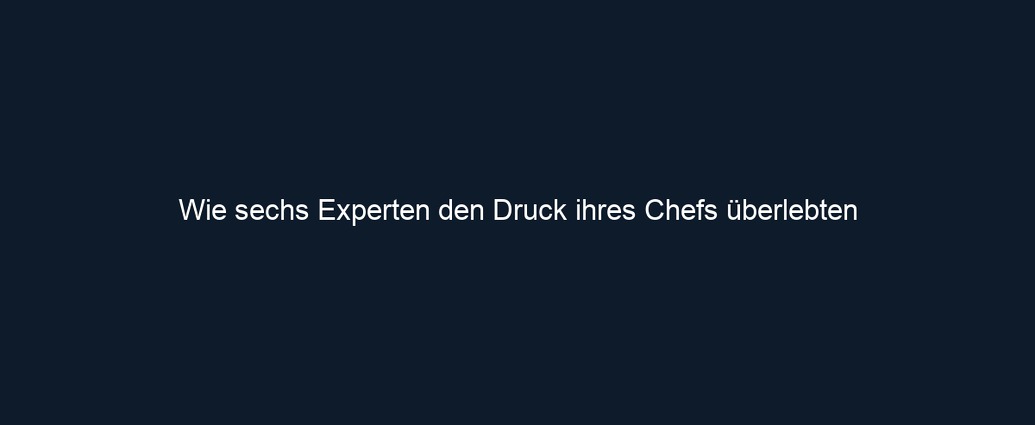 Wie sechs Experten den Druck ihres Chefs überlebten