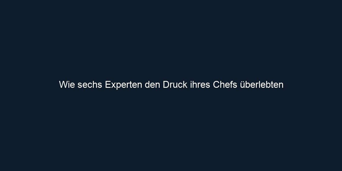 Wie sechs Experten den Druck ihres Chefs überlebten
