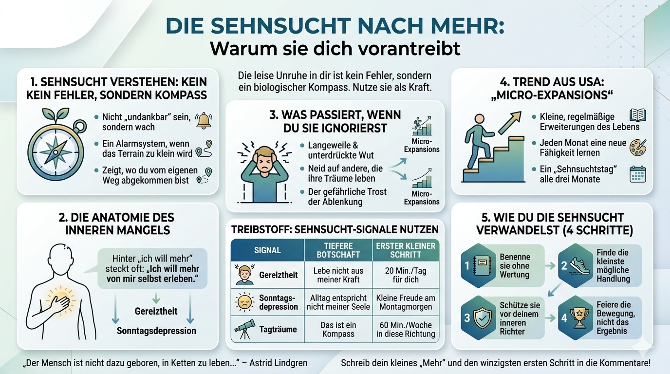 Infografik Die Sehnsucht nach mehr und warum sie dich vorantreibt