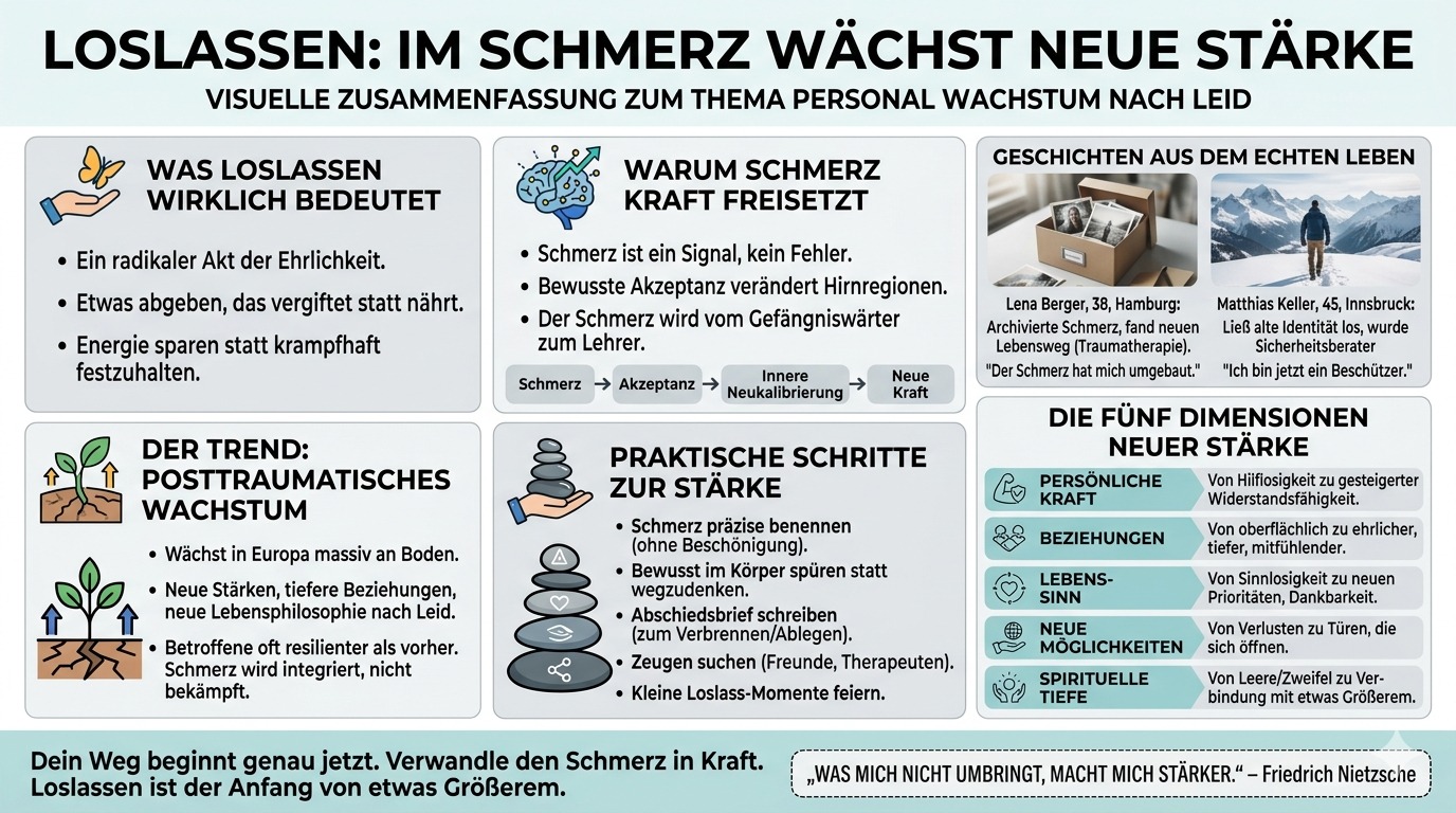 Infografik Loslassen Im Schmerz wächst neue Stärke Infografik Loslassen Im Schmerz wächst neue Stärke