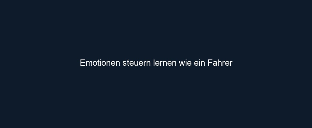 Emotionen steuern lernen wie ein Fahrer