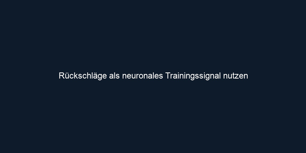 Rückschläge als neuronales Trainingssignal nutzen