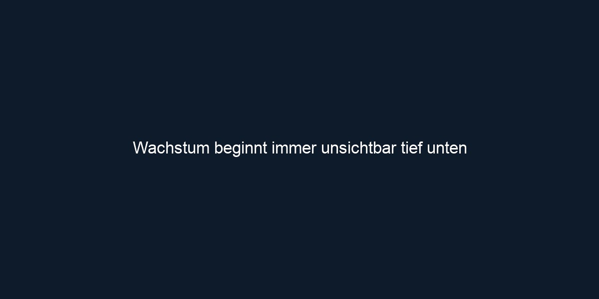 Wachstum beginnt immer unsichtbar tief unten