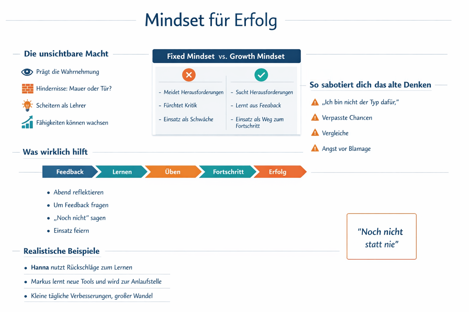 Infografik Ändere dein Mindset für Erfolg jetzt!