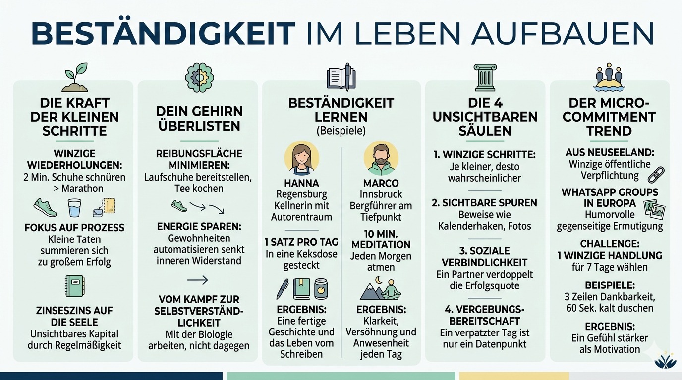 Infografik Bestaendigkeit im Leben aufbauen