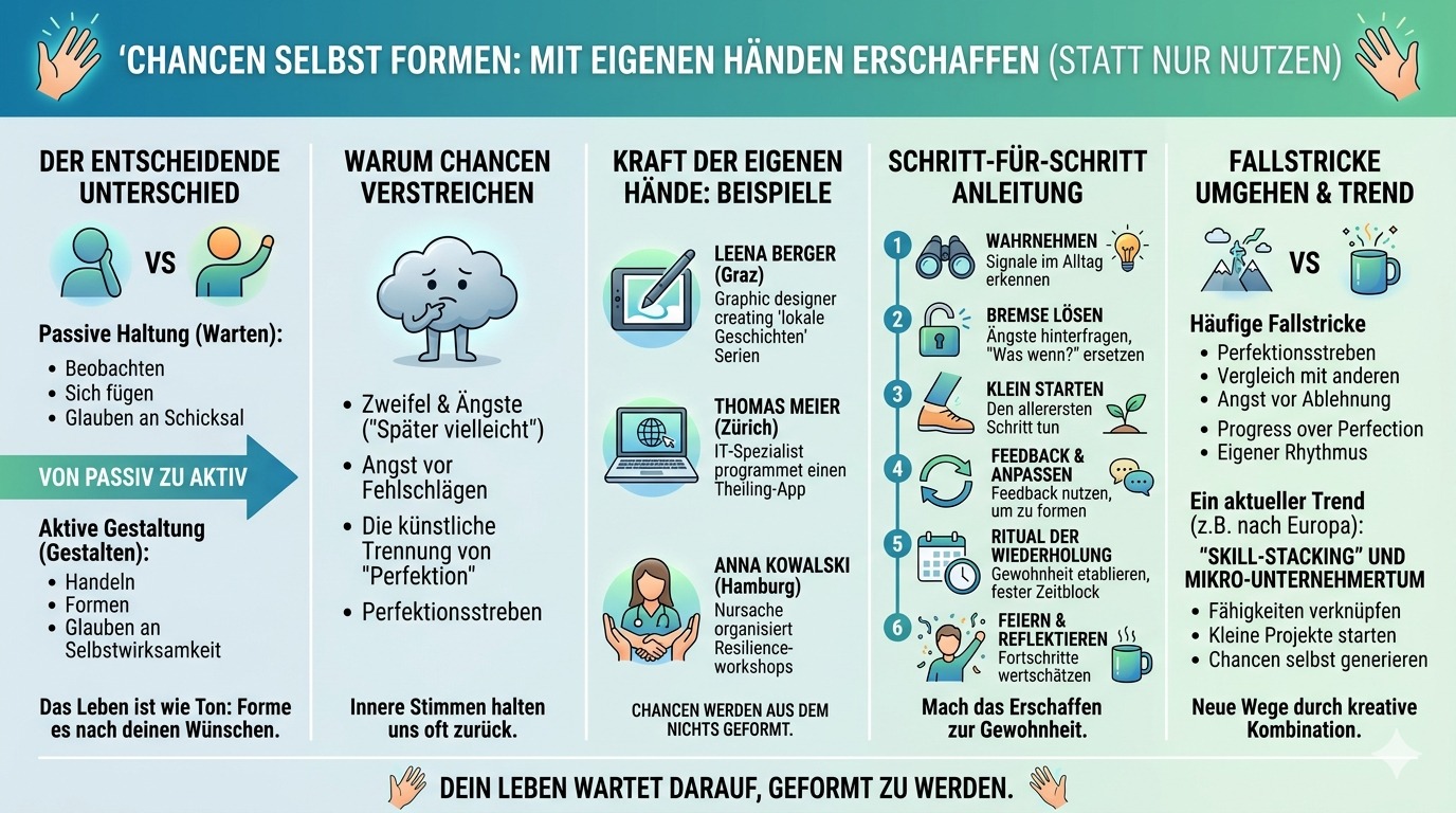 Infografik Chancen selbst formen mit eigenen Händen 