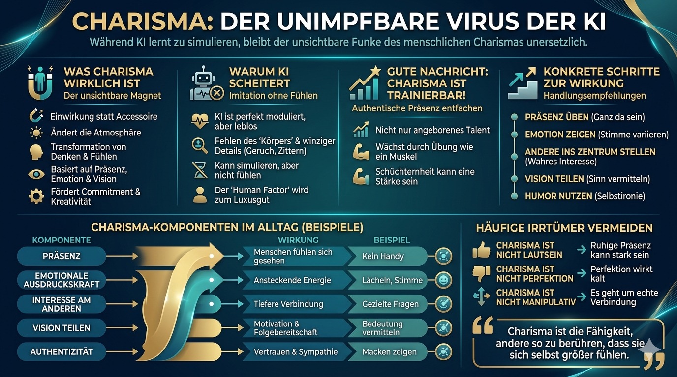 Infografik Charisma ist der Virus, den KI nicht impfen kann