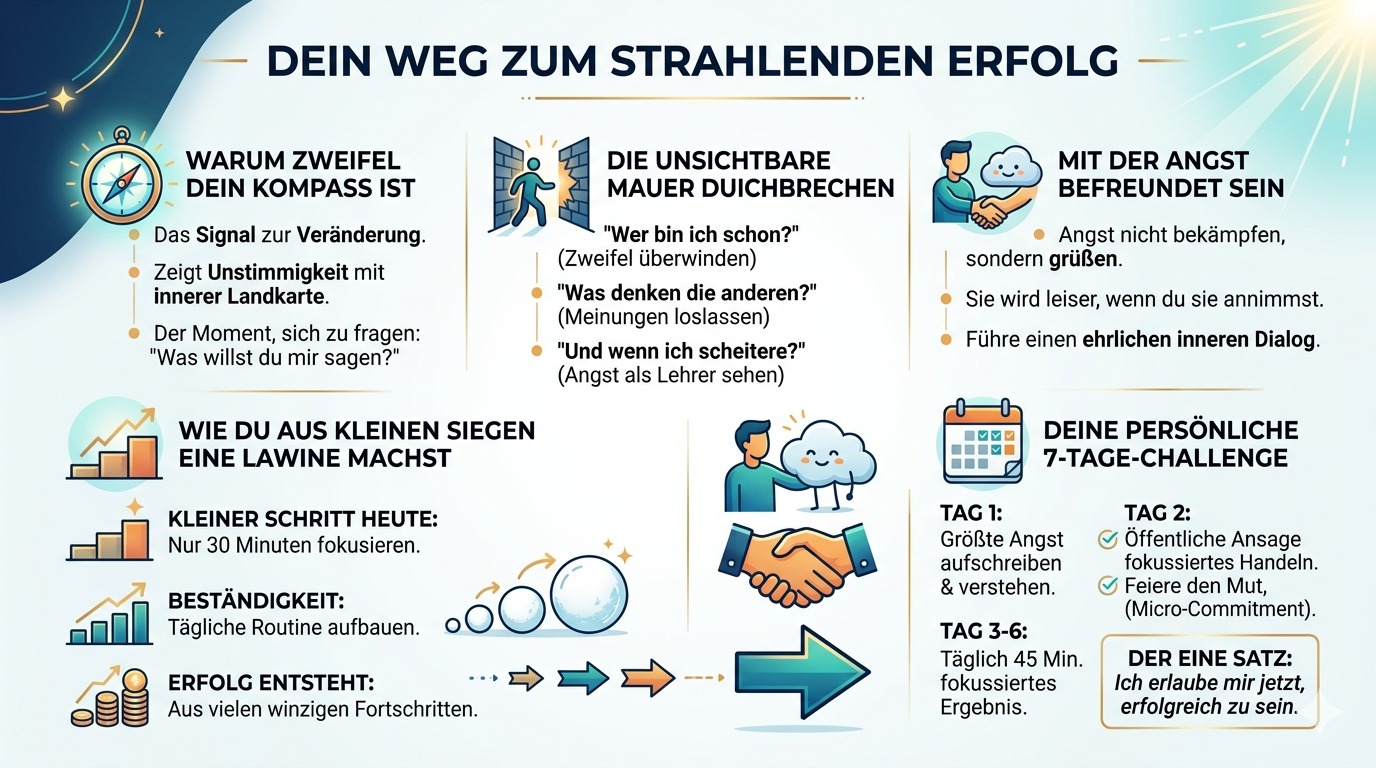 Infografik Dein Weg vom Zweifel zum strahlenden Erfolg