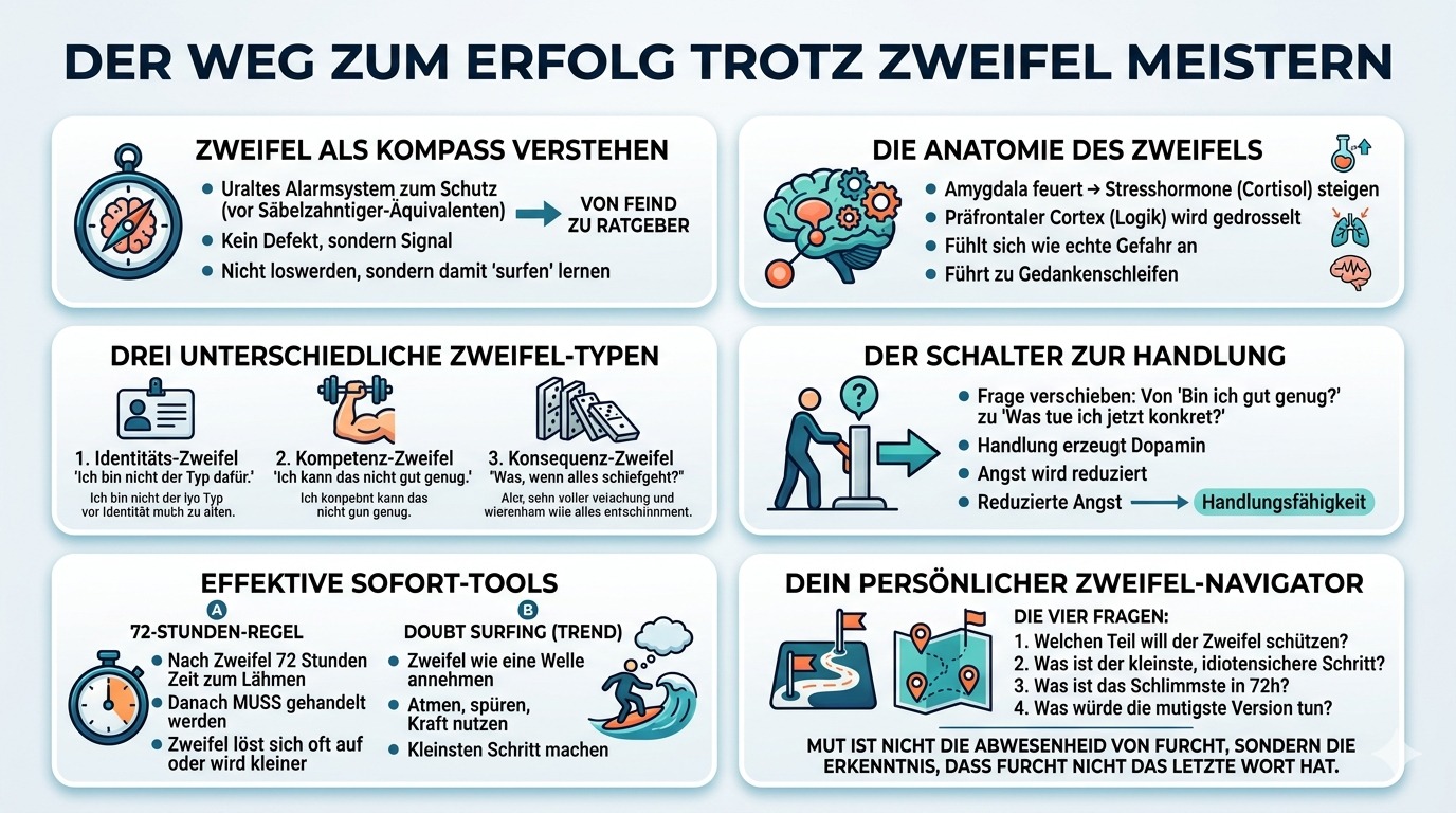 Infografik Dein Weg zum Erfolg trotz Zweifel meistern