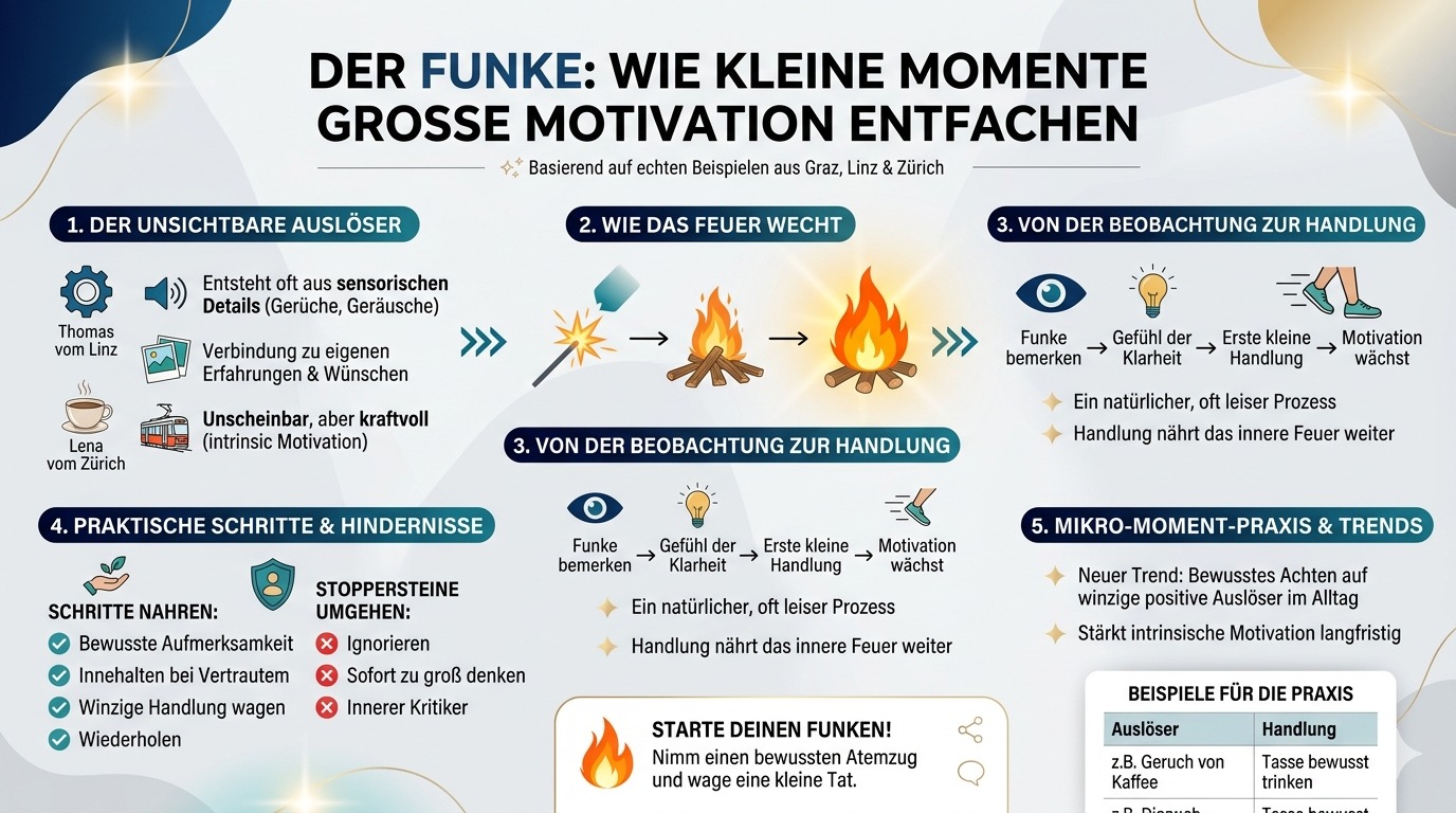 Infografik Der Funke, der Motivation zum Lodern bringt 