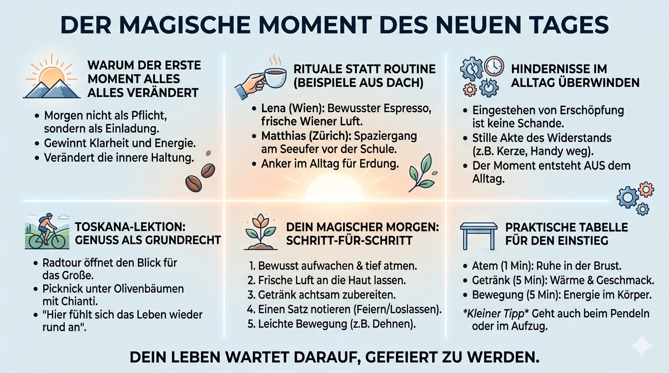 Infografik Der magische Moment, in dem jeder neue Tag dich küsst Infografik Der magische Moment, in dem jeder neue Tag dich küsst