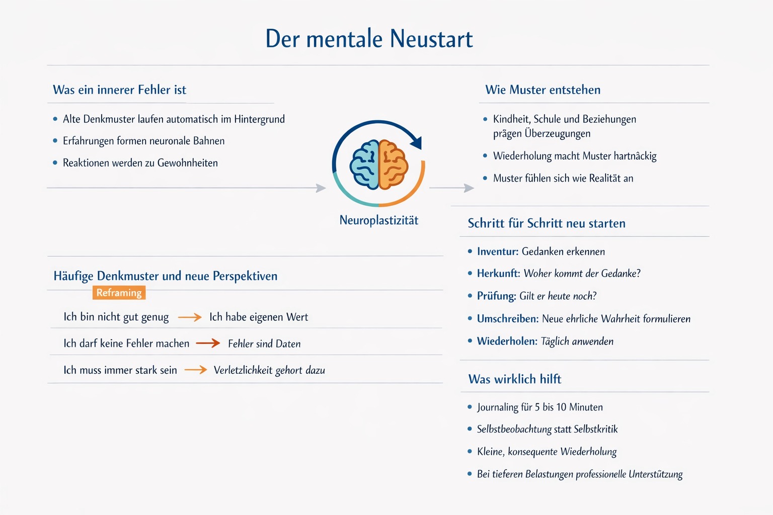 Infografik Der mentale Neustart Innere Fehler einfach korrigieren Infografik Der mentale Neustart Innere Fehler einfach korrigieren