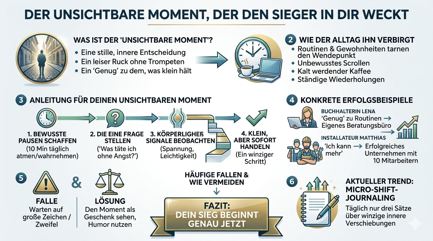 Infografik Der unsichtbare Moment, der Sieger in dir weckt