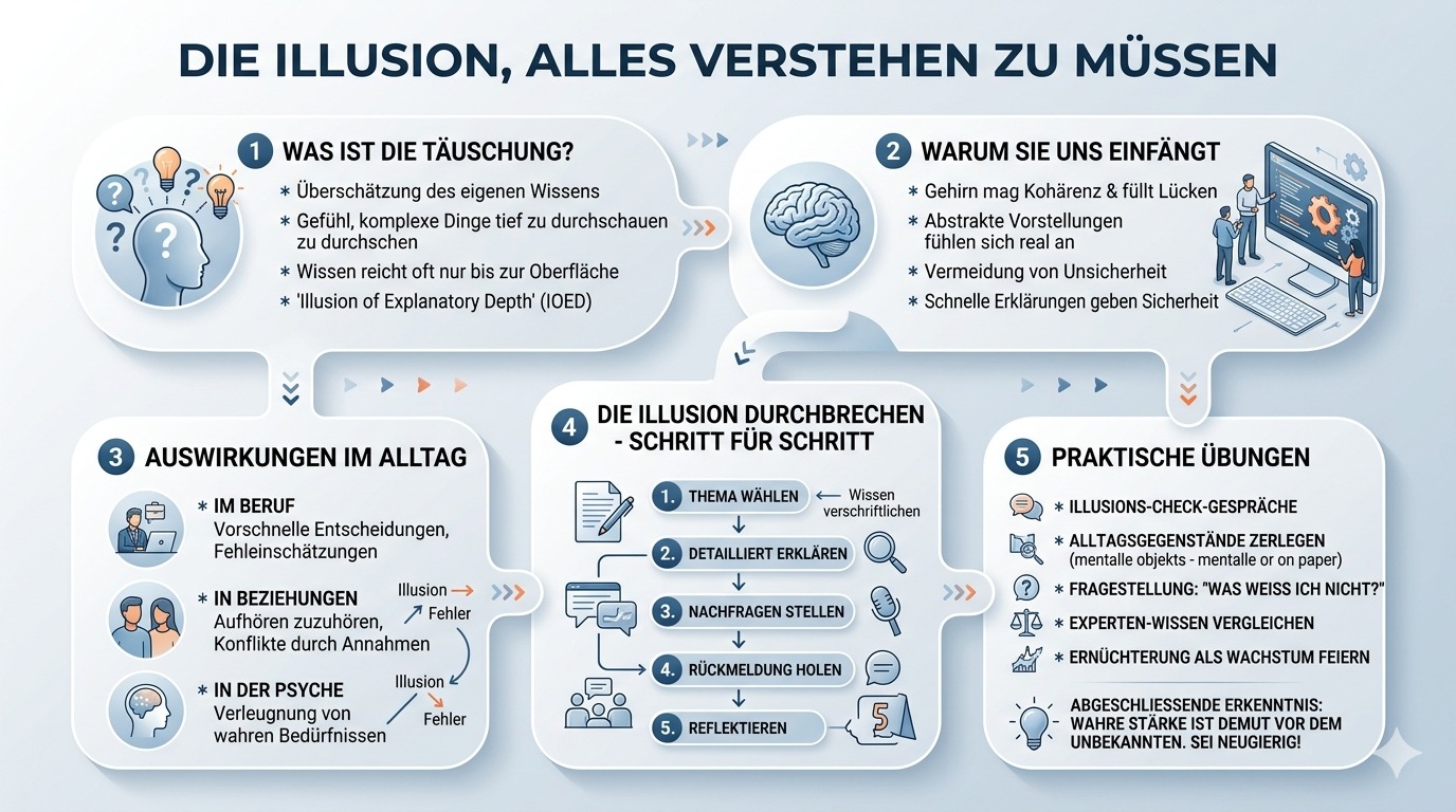Infografik Die Illusion alles verstehen zu müssen