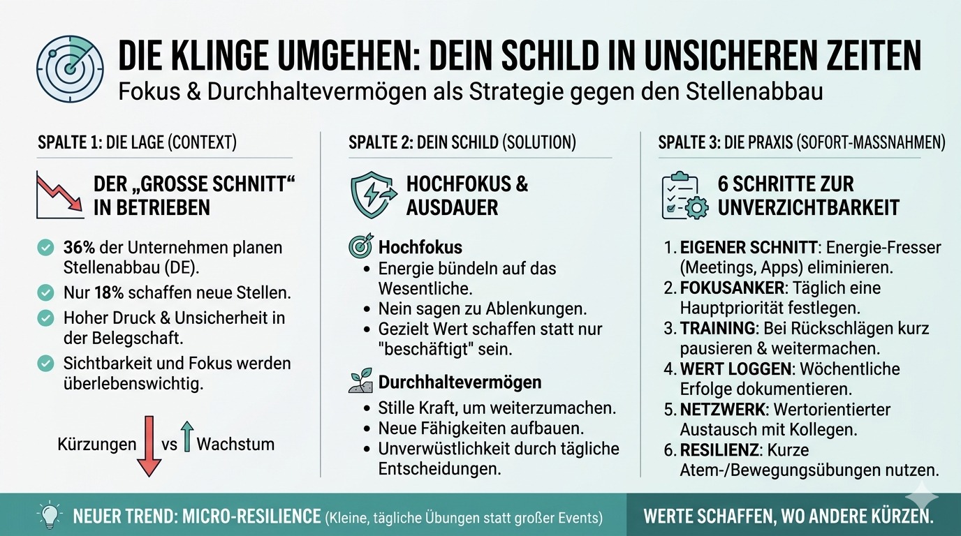 Infografik Die Klinge schwebt über deinem Alltag.