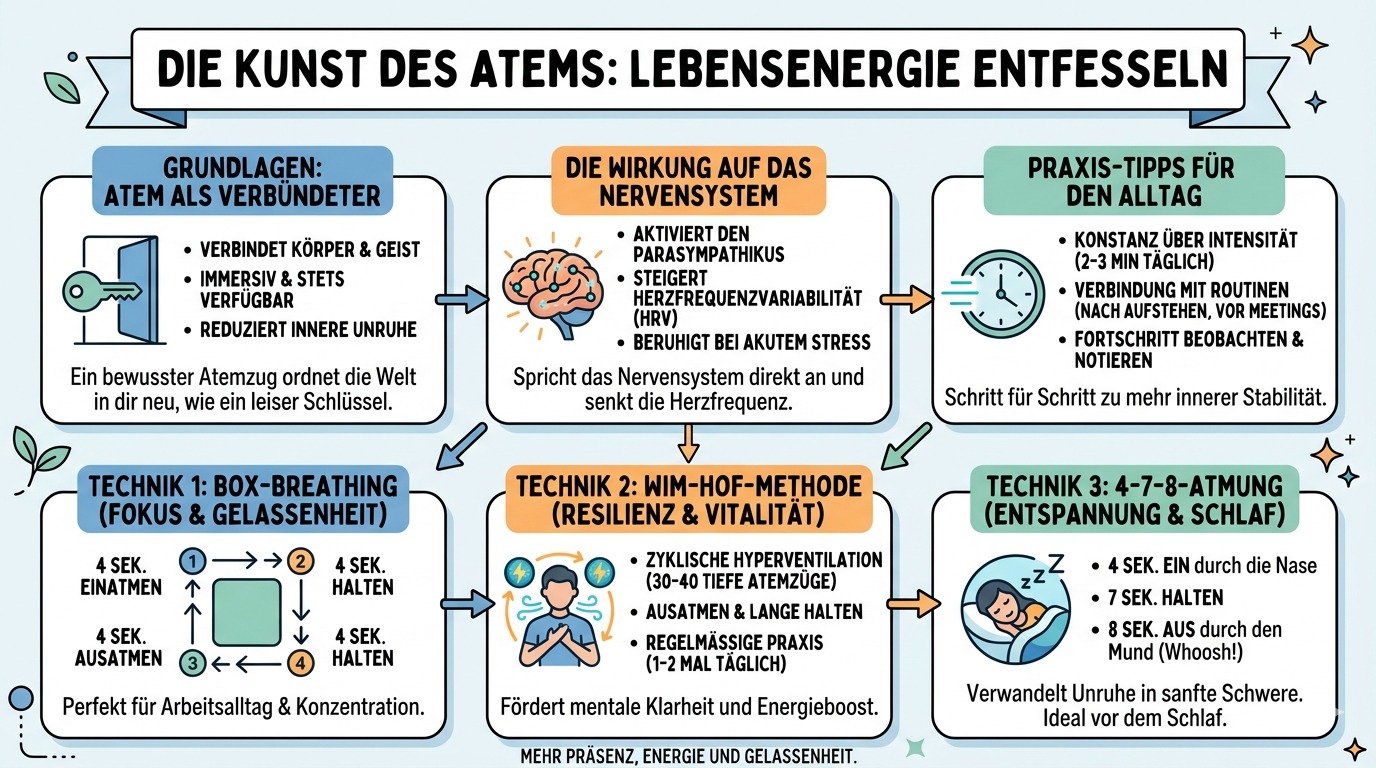 Infografik Die Kunst des Atems entfesselt Lebensenergie