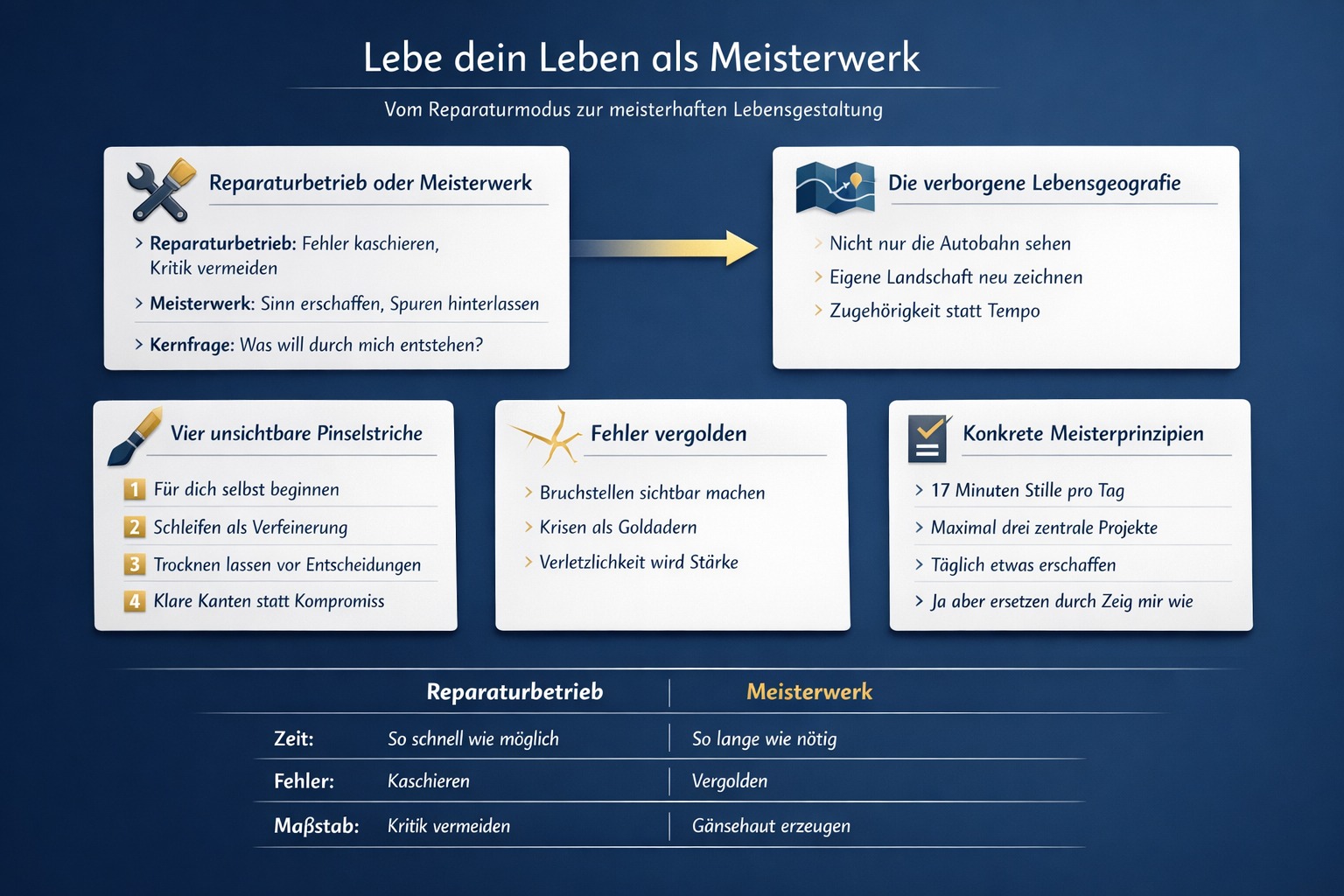 Infografik Die Kunst, ein Leben wie ein Meisterwerk zu führen