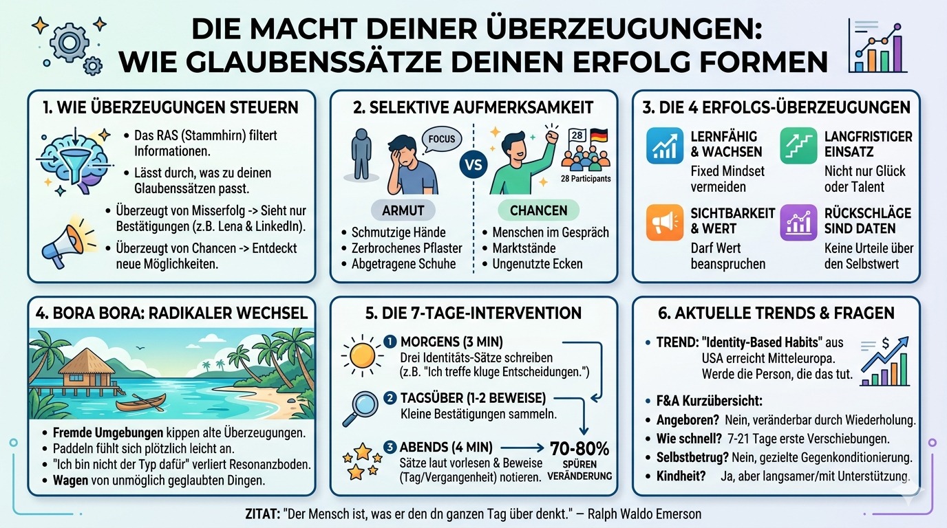Infografik Die Macht der Überzeugungen formt deinen Erfolg