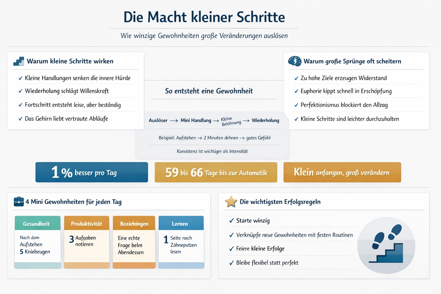 Infografik Die Macht kleiner Schritte im Alltag entfalten