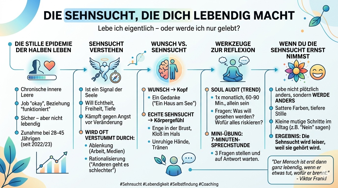 Infografik Die Sehnsucht, die dich lebendig macht.